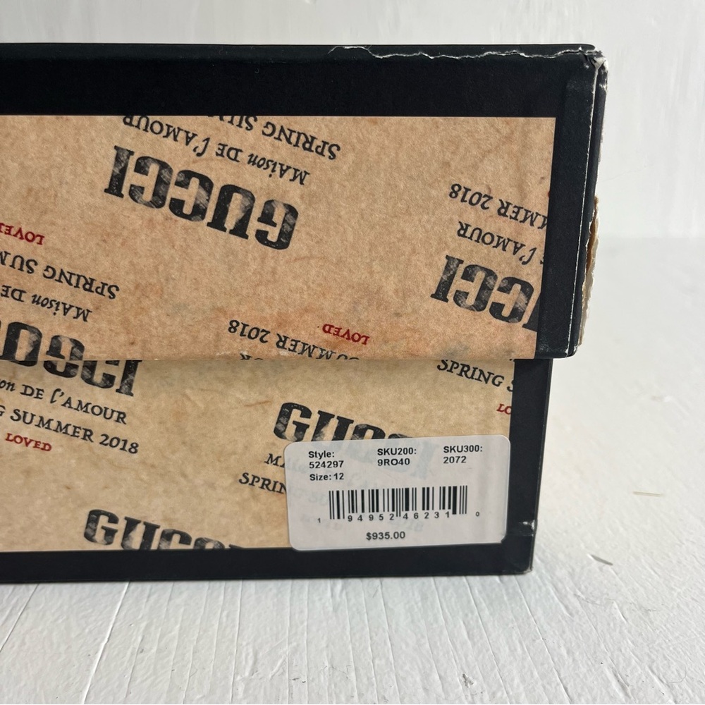 Gucci Men's Lawrence Faux Fur Suede GG Logo Slides Size 12 Chocolate Brown - Picture 12 of 13